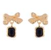 Pendientes de Lazo de Zirconia Super Hada a la Moda para Mujer Diseño Nicho Personalidad Retro Simples Dulces Versátiles Pendientes Pendientes