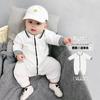 Macacão de bebê recém-nascido branco polo roupa de escalada cáqui para menino primavera e outono roupa de primavera roupa de bebê criança pequena