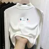 Camada base feminina de fleece dupla face, gola alta meia-estação, camiseta infantil de manga longa escovada, top quente para crianças mais velhas