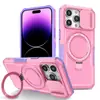 Adequado para o Novo iPhone 17 Pro Capa de Celular Anti-Queda com Suporte Magnético Apple 13 Janela Deslizante Suporte para Carro Capa Protetora
