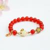 Pulseira de Ágata Natural Coelho Guan Yu Pulseira Ano do Coelho Ágata Vermelha Joias Transmissão ao Vivo Dropshipping S2121407