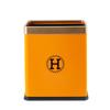 Cubo de basura de plástico auto sellante con tapa abatible y borde dorado de lujo ligero para uso doméstico, papelera redonda grande para cocina y baño
