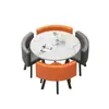 Mesa e Cadeiras Simples Modernas para Negócios e Recepção de Convidados, Mesa Redonda Pequena para Lanchonete de Chá com Leite, Mesa de Jantar