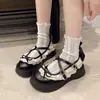 Zapatos Pequeños de Cuero con Lazo Dulce Francés para Mujer 2025 Primavera y Verano Nuevo Estilo Retro Zapatos Mary Jane de Suela Gruesa
