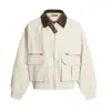 Chaqueta de pana con solapa y bolsillo, ropa de trabajo, moda callejera moderna, unisex, nuevo estilo de granja, abrigo, Otoño 2025