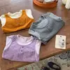 Top de dos piezas de imitación para niña, colección de otoño, camiseta interior de encaje de lunares para niños, elegante diseño de retazos de manga larga
