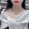 Collar de Cristal Transparente con Perlas y Lazo, Lujo Ligero de Gama Alta para Mujer, Gargantilla de Diseño Nicho, Cadena Versátil para Clavícula