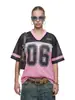 Roupa Masculina Jie Zhan Camiseta Top com Estampa Digital em Malha Uniforme de Rugby 2026 Estilo Americano Transfronteiriço Gola V Manga Curta