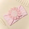Accesorios para el cabello nuevos transfronterizos para niños Diadema de jacquard de nailon para bebé europea y americana Banda para el cabello con flor para fontanela de bebé Venta al por mayor