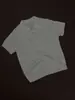 2026 Verão Novo Cruzamento Masculino Camisa de Tricô com Gola Polo Manga Curta Estilo Italiano Old Money Pulôver Camiseta