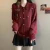 Casaco Suéter Floral Bordado Novo Outono/Inverno 2026, Solto, Casual, Confortável Cardigan de Tricô, Tendência da Moda Feminina