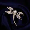 Broche de Libélula Microincrustado de Zirconia de Lujo de Nicho para Mujer, Pin de Fijación de Ropa de Chaqueta de Gama Alta, Accesorio de Broche de Insecto