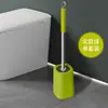 Escova de Vaso Sanitário Doméstica Sem Cantos Mortos Limpeza de Banheiro Montada na Parede Sem Furos Escova de Vaso Sanitário Cabo Longo Limpeza de Vaso Sanitário