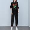 Traje de Moda para Mamá Terciopelo Dorado Primavera y Otoño Ropa Deportiva Conjunto de Tres Piezas Suéter Elegante de Pierna Ancha Ropa de Otoño para Mujeres de Mediana Edad y Mayores