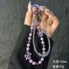 Nueva Cadena Doble Cristal Lazo Cadena para Teléfono Móvil Bolso Colgante Llavero Muñequera Correa para Teléfono Móvil Anti-Caída Mayoreo