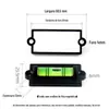 Nível magnético horizontal de bolha fixa com suporte, nível retangular mini, com furo de montagem