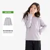 Camiseta de manga larga de algodón puro estilo coreano, unisex, adecuada para otoño e invierno, con diseño de hombro normal, cuello redondo, tejido transpirable, suave con la piel, suave y versátil como capa base