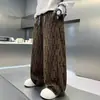 Calças Compridas para Meninos Outono Inverno 2025 Novo Estilo Calças Lanternas Largas com Forro de Fleece para Bebês e Crianças Calças Florais Retrô Coreanas