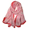 Lenço de Seda Floral Fashion Estilo Pastoral Chinês Novo Fresco Lenço de Chiffon Fashion Versátil Decorativo Lenço Feminino