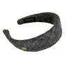 Faixa de Cabeça de Lã com Etiqueta Oval Dourada Letra Outono e Inverno Nova Faixa de Cabeça de Pelúcia de Coroa Alta Grampo de Cabelo Elegante de Alta Qualidade
