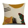 Nueva Almohada Ins Estampada Línea Geométrica Almohada Albaricoque Línea Decorativa Cama y Desayuno Color Morandi