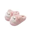 Chinelos de Algodão Femininos Inverno 2026 Novo Casa Interior Fofo Pelúcia Quente Salto Fechado Par Sapatos de Algodão Masculinos Inverno
