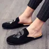 Em EstoqueSapatos Meia-Pantufa Masculinos 2025 com Strass, Mocassins de Celebridade da Internet Lao Fu Ye, Sapatos Antiderrapantes