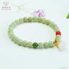 Pulsera Natural de Jade Hetian Aiyu Diseño de Pulsera de Cuentas Redondas Degradadas Tendencia Nacional Fabricante de Jade Venta al por Mayor S3051604