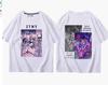 Camiseta feminina estampada estilo europeu casual manga curta