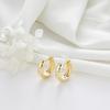Zhongxing Nuevo Estilo de Lujo Accesible Europeo y Americano Pendientes de Color Duradero de 14K para Mujer Corazón Flor de Ciruelo Pendientes Elegantes Personalizados Pendientes al por Mayor