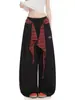 Pantalones Deportivos Casuales de Algodón a Cuadros Estilo Americano con Capas y Caída Sueltos para Hip-Hop Street Dance Pierna Ancha