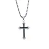 Collar con Colgante de Cruz Hip-Hop Transfronterizo Europeo y Americano para Hombre, Colgante de Aleación Retro Moderno y Único, Accesorio de Cadena para Suéter Estilo Pareja