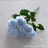 7 Rosas Concubina Imperial Estilo Coreano Ramo de Rosas Pequeño con Mango 7 Rosas Philips Flor de Simulación Hogar Boda Ramo de Rosas