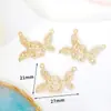 Accesorios para pulseras, collares, joyería DIY versátiles y creativos, colgante geométrico con circonita de rhinestone microincrustada, chapado en cobre de oro real 18K