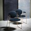 Silla de Acero Inoxidable con Reposabrazos, Silla de Comedor Italiana, Mesa de Comedor, Silla de Negociación Oficina de Ventas Diseñador Italiano Baxter