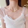 Colar de aço titânio com corrente de lâmina em relevo para mulheres 2024 nova moda leve luxo nicho clavícula corrente temperamento simples não desbota