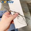 Cara pequeña y delgada sin montura gafas para miopía mujeres se pueden equipar con grado borde liso cuadrado montura para ojos de hombre