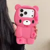 Capa de Celular à Prova de Choque Urso Violento Zumbi Desenho Animado Compatível com iPhone 14/13 12 Apple 17/16/15 PRO MAX