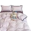 Conjunto de Roupa de Cama de Algodão Puro Renda Quatro Peças Feminino, Capa de Edredom, Conjunto de Roupa de Cama de Três Peças para Quarto de Estudante 44