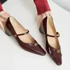 Zapatos Mary Jane 2026 de Corte Bajo con Punta Aguja Tacones Altos para Mujer con Correa Única y Tacón Grueso Zapatos de Otoño para el Trabajo Moda Chic Francesa