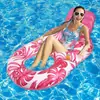 Hoja de arce inflable de PVC con hamaca de red, fila flotante, reclinable plegable para adultos y niños, juguete inflable para flotar en el agua, nadar