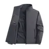 Chamarra de forro polar reversible para hombre, otoño e invierno, con cuello alto, engrosada para abrigar, a prueba de viento, adecuada para uso en exteriores y casual, ropa exterior para hombre, estilo papá