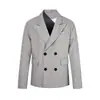 Traje casual de rayas verticales para hombre, pantalón recto holgado, primavera y otoño, abertura central trasera, chaqueta de doble botonadura de dos botones