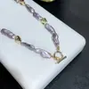 Collar de Perlas Naturales Barrocas Moradas de Venta Caliente en Otoño para Mujer, Collar de Clavícula de Lujo de Alta Gama Estilo Francés