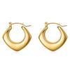 Nuevos aretes cuadrados huecos de acero inoxidable europeos y americanos transfronterizos de moda combinable de oro de 18 quilates aretes personalizados al por mayor