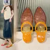 Zapatos de Cristal Coreanos, Sandalias Coloridas, Zapatos de Cristal Transparentes, Sandalias de Color Degradado, Medias Zapatillas de Plástico, Zapatos de Playa Antideslizantes
