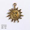 66 colgante hueco de aleación vintage con forma de estrella y luna, hecho a mano, con forma de luna, pendientes, pulseras, accesorios de joyería