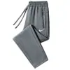 Pantalones de chándal holgados de pierna recta para hombre, talla grande, para primavera y otoño, joggers modernos con bolsillo y cremallera, pantalones casuales elegantes para hombre