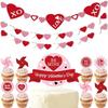 Dia dos Namorados Cupcake Decor Tamanho Card XOXO Cupcake Plug-in Tema Decoração de noivado de casamento