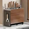 Estante de Almacenamiento para Cuchillos Cocina Multifuncional Encimera Cuchillos Palillos Cuchara Estante Integrado para Almacenamiento Hogar Organizador para Colocar Tabla de Cortar